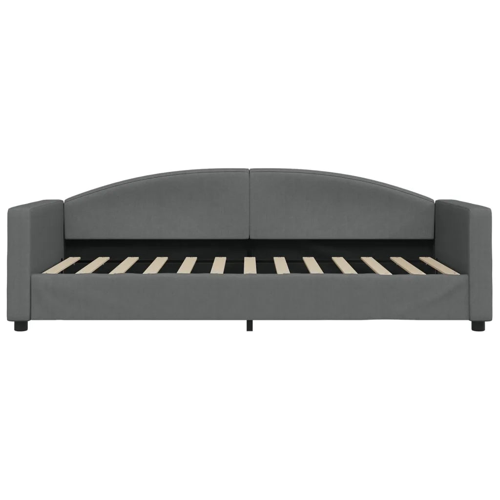 Divano Letto con Letto Estraibile Grigio Scuro 90x200cm Tessuto