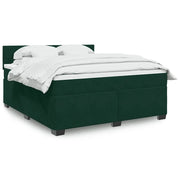 vidaXL Giroletto a Molle con Materasso Verde Scuro 180x200 cm Velluto