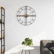 Orologio da Parete Nero Ã˜60 cm in Ferro