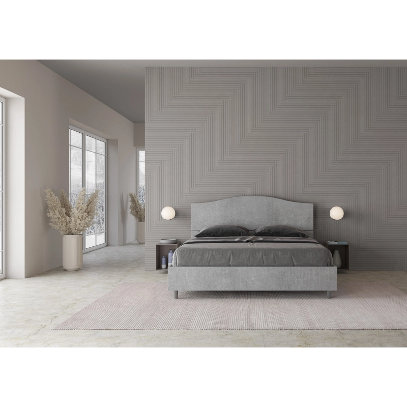 Letto Matrimoniale 160x190 cm Dores - Con rete,Grigio