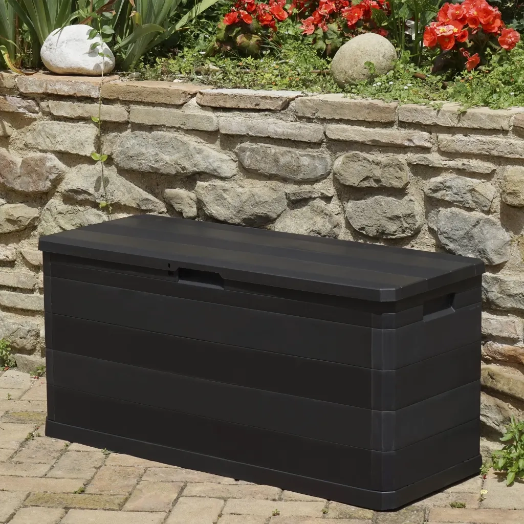 Baule da Giardino Nero 117x45x56 cm CFW5193463