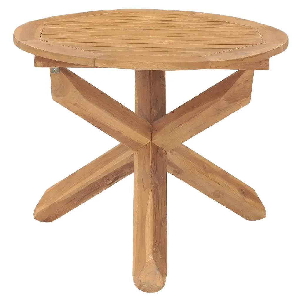 Tavolo da Pranzo da Giardino Ø90x75 cm in Massello di Teak 316168