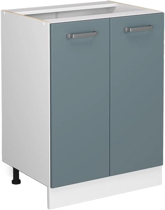 Mobiletto base cucina R-Line, Grigio-blu, 60 cm senza piano di lavoro, per la libera combinazione all'interno di sistemi cucina modulari