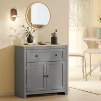 Credenza Cucina con Cassetto e Armadietto con Ripiano Regolabile, in Legno, 78.5x35x80 cm, Multicolore