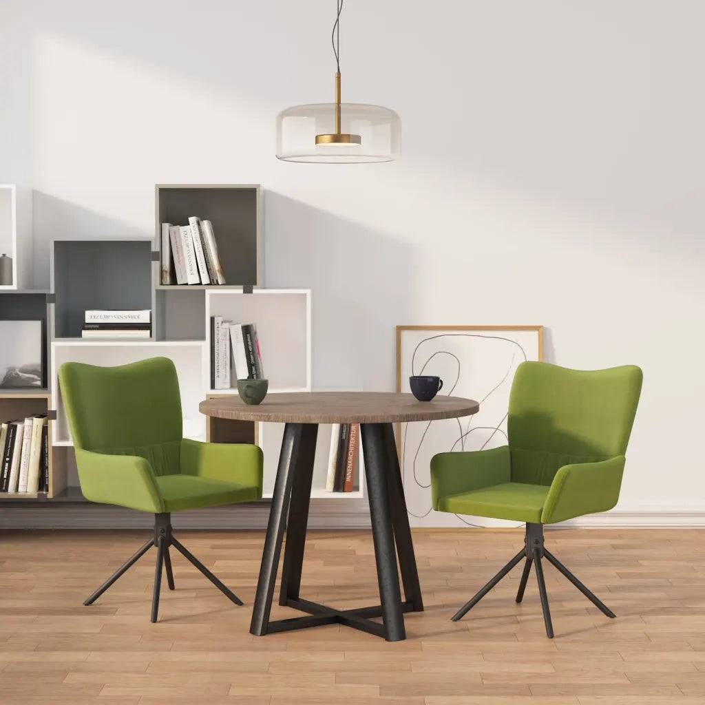 Sedie da Pranzo Girevoli 2 pz Verde Chiaro in Velluto 344812