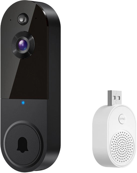 Deurbel HD con riconoscimento vocale, T50 Nero