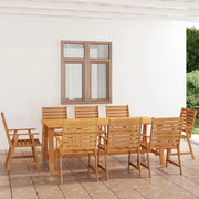 Set Pranzo da Giardino 9 pz in Legno Massello di Acacia 3057847