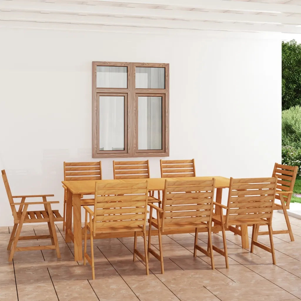 Set Pranzo da Giardino 9 pz in Legno Massello di Acacia 3057847