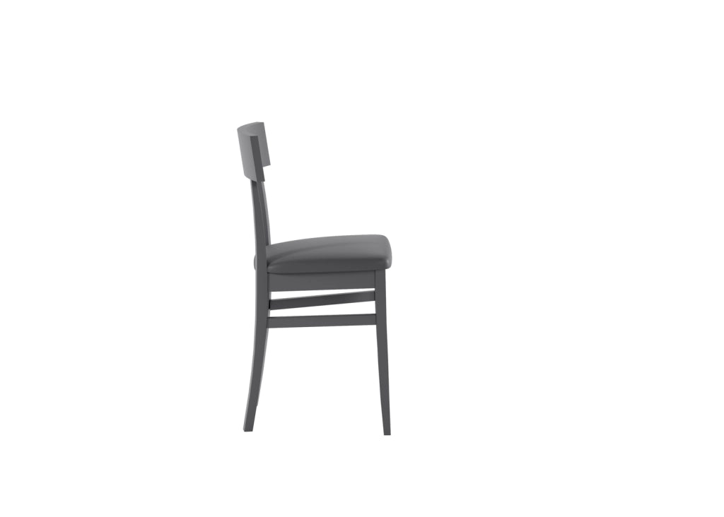 Sedia in legno laccato grigio scuro con seduta in similpelle 44x45xh. 82 cm 2 pz