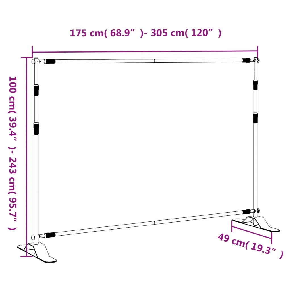 Supporto per Fondale Nero 305x243 cm in Acciaio CFW7953655