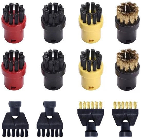 Set di Spazzole a Sfera da 12 - Spazzola di Pulizia - Ricambi di Spazzola - Pulitore a Vapore - Compatibile con Kärcher - Materiale di Alta Qualità per Spazzole - Lunga Durata - Spazzole di Pulizia
