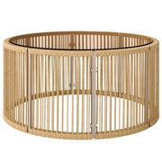 Tavolino da caffè in polietano con piano in vetro temperato Tavolino da giardino con struttura in acciaio 70 x 70 x 33 cm marrone