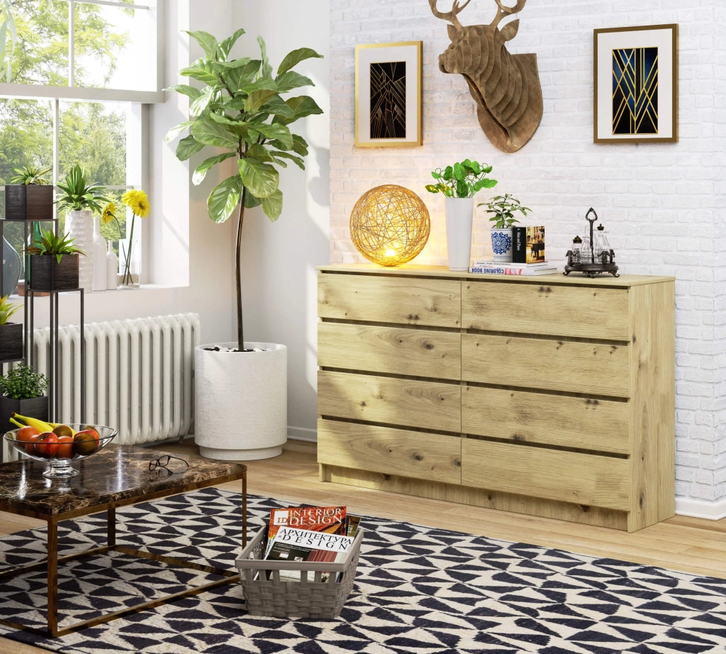 Cassettiera AKORD K160 Quercia Artisan 160 cm 8 cassetti 160x40x99 cm