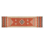 Tappeto Kilim in cotone multicolore 80 x 300 cm con motivo geometrico reversibile e frange Rettangolare Tradizionale