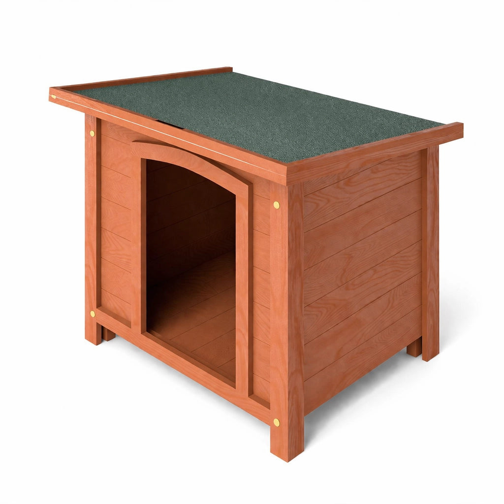 Cuccia per Cani in Legno da Esterno Tetto Apribile Impermeabile 66x53x54cm