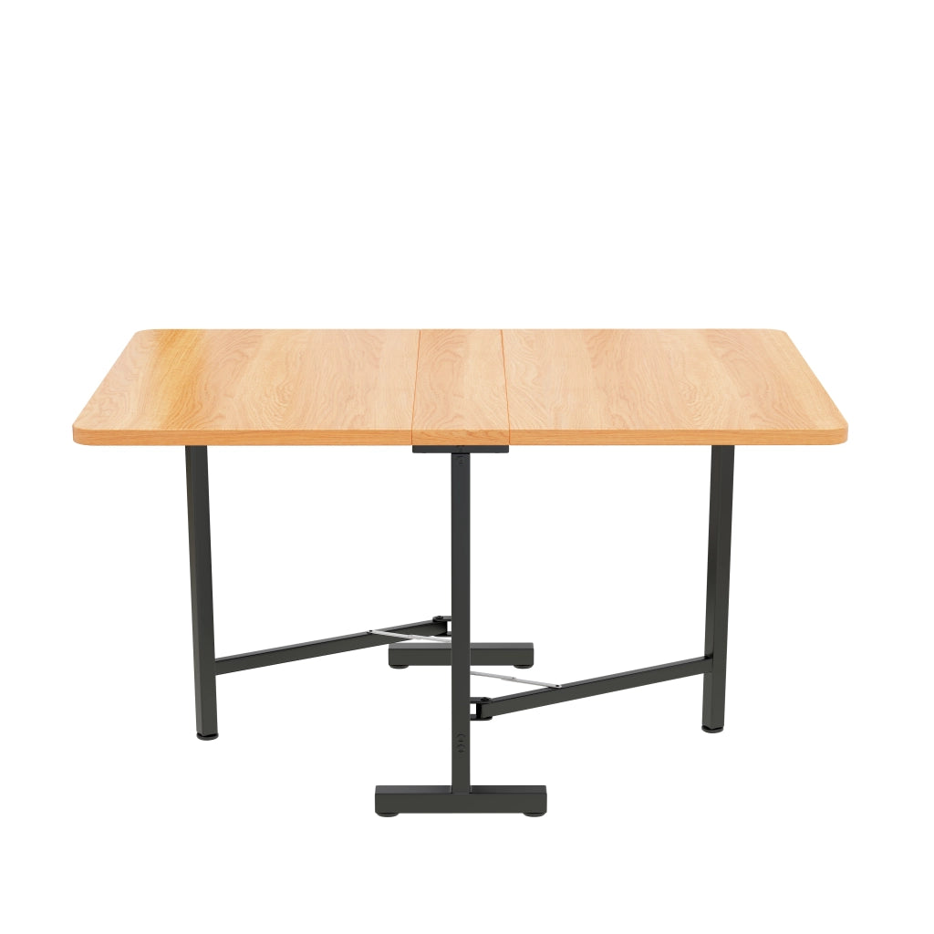 Tavolo da pranzo allungabile e pieghevole con supporto in lega, portata 60 kg, in MDF, quercia bianca americana