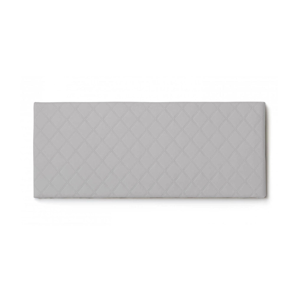 Letto matrimoniale Amarillide, Testata in ecopelle a muro, Made in Italy, adatta a letto Matrimoniale, cm 170x60, Bianco