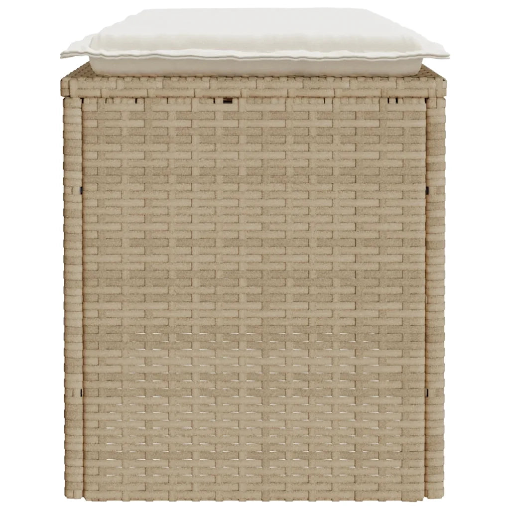 Panca da Giardino con Cuscino Beige 110x40x44 cm in Polyrattan 4104149