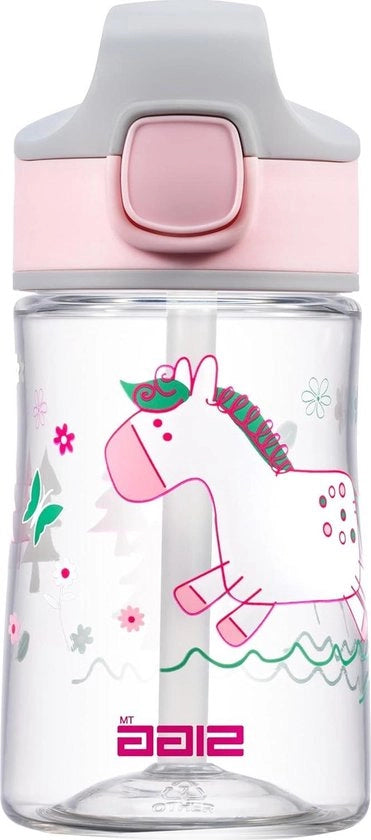 Biberon per bambino 035 litri senza lattosio coperchio rosso manico in plastica regolabile con una mano