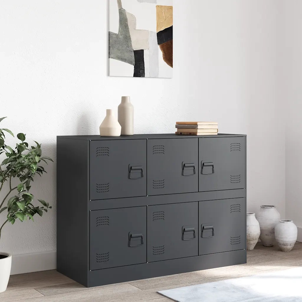 Credenza-Buffet-Armadio da cucina Antracite 99x39x73 cm in Acciaio 180420