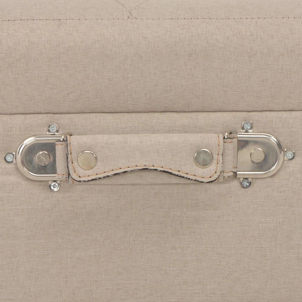 Panca pouf sgabello contenitore 3 pezzi tessuto beige 3002089