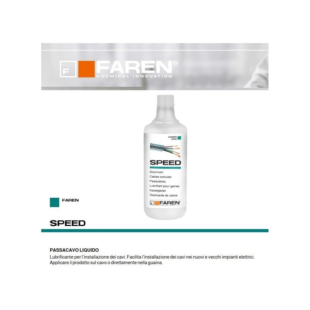 Faren speed 1lt scorricavo lubrificante liquido per l'installazione dei cavi