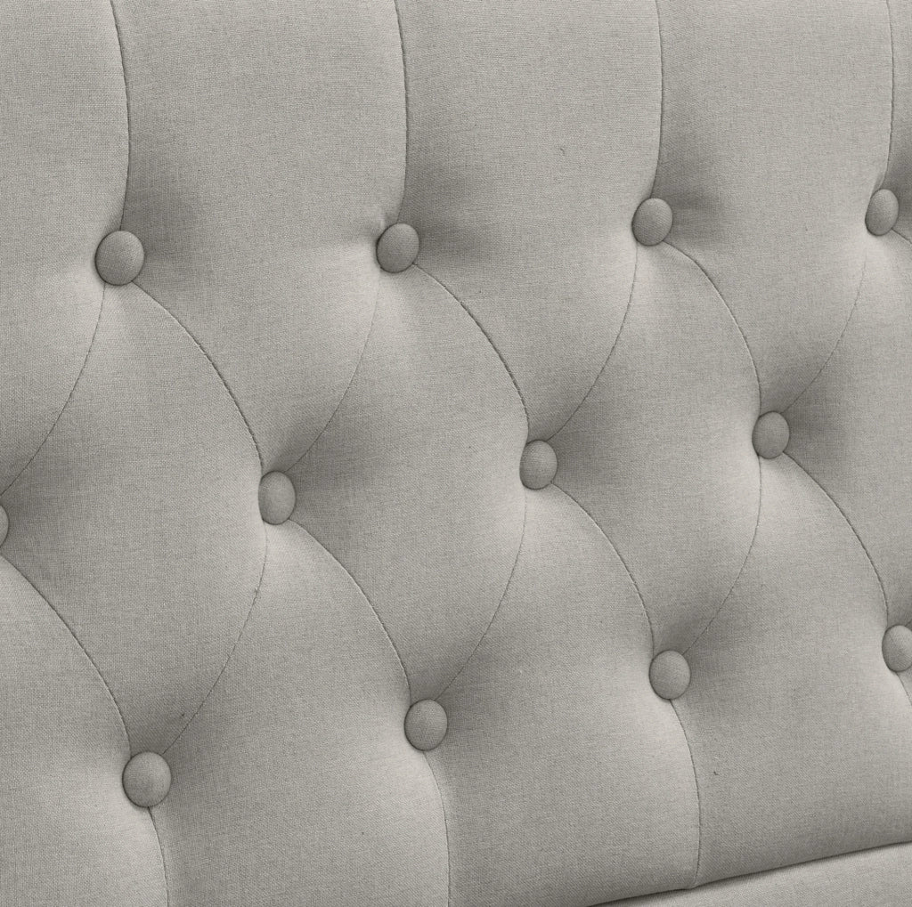 Letto imbottito grigio con contenitore 140 x 190 cm