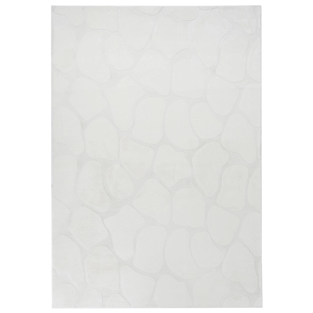 Tappeto decorativo rettangolare in jacquard, 160 x 230 cm, bianco sporco design elegante
