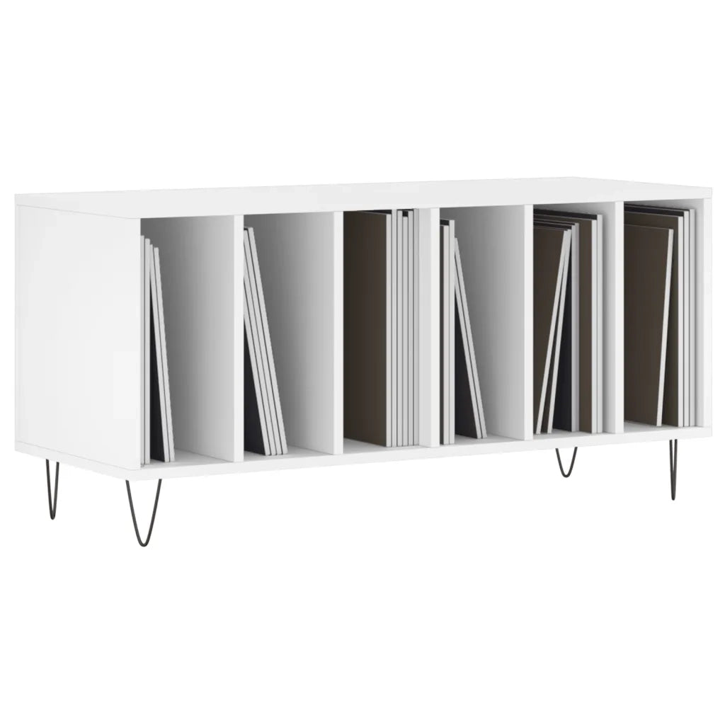 Mobile Porta Dischi Bianco 100x38x48 cm in Legno Multistrato 831748