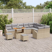 Set divani giardino 12 pezzi con cuscini beige polyrattan acacia