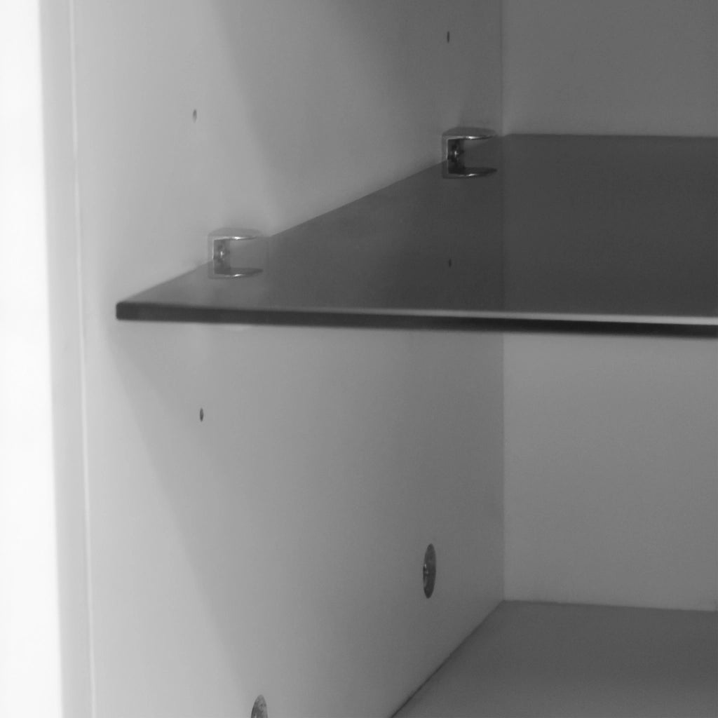 Mobile TV 180x40x41.5 cm con ante push to open e vano aperto in MDF e pannello truciolare bianco