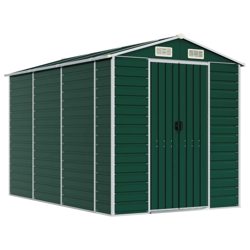 Casetta da giardino verde 191x300x198 cm in acciaio zincato 3188233