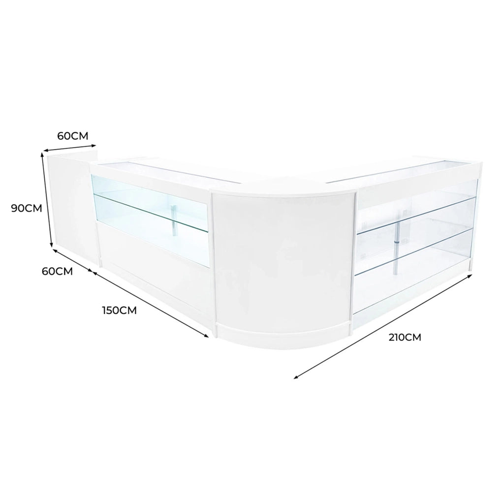 Set Banconi Bianco Vega LED K1500 C1500 CM60 TB60 con Serratura e Vetrina