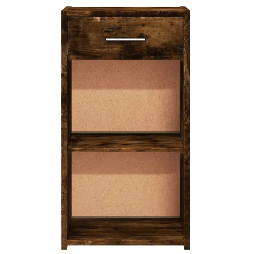 Comodino | Armadio da Notte | Mobiletto da notte Rovere Fumo 35x34x65 cm in Legno Multistrato