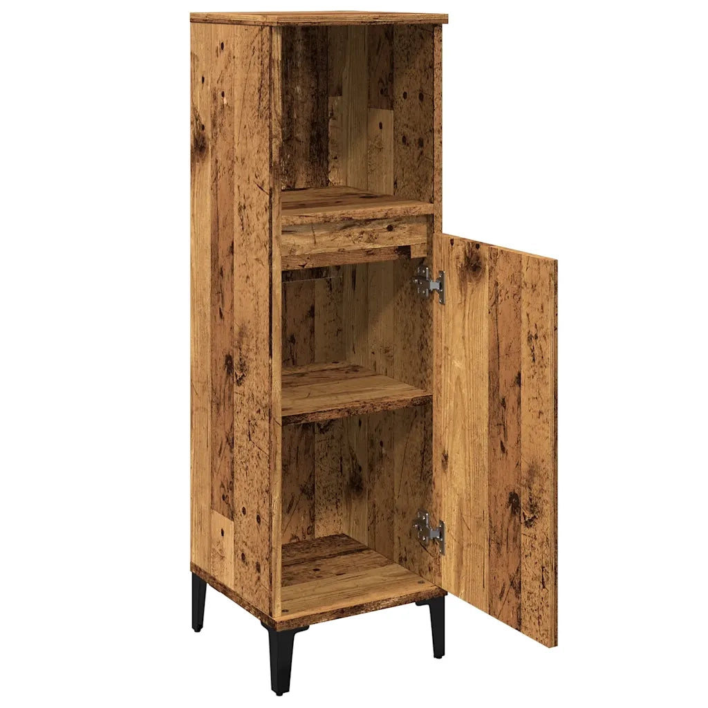 Armadietto da Bagno Legno Antico 30x30x100 cm in Truciolato 857111