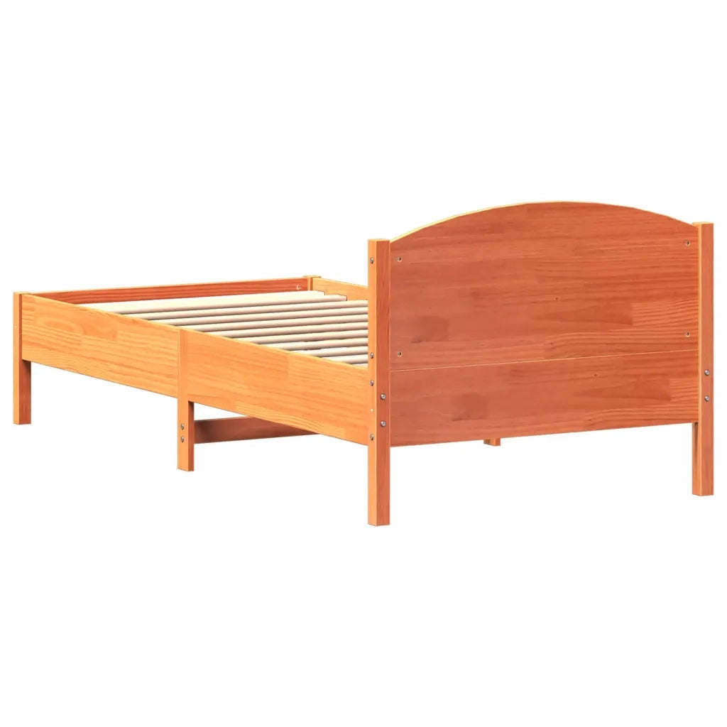 Letto senza Materasso Marrone Cera 100x200 cm in Legno di Pino 842617