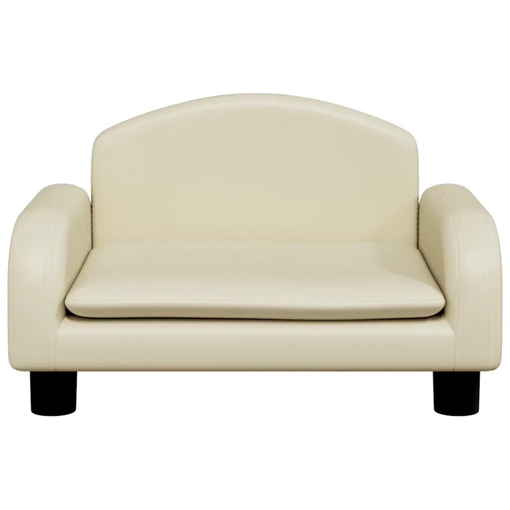 Divano per Bambini Crema 50x40x30 cm in Similpelle