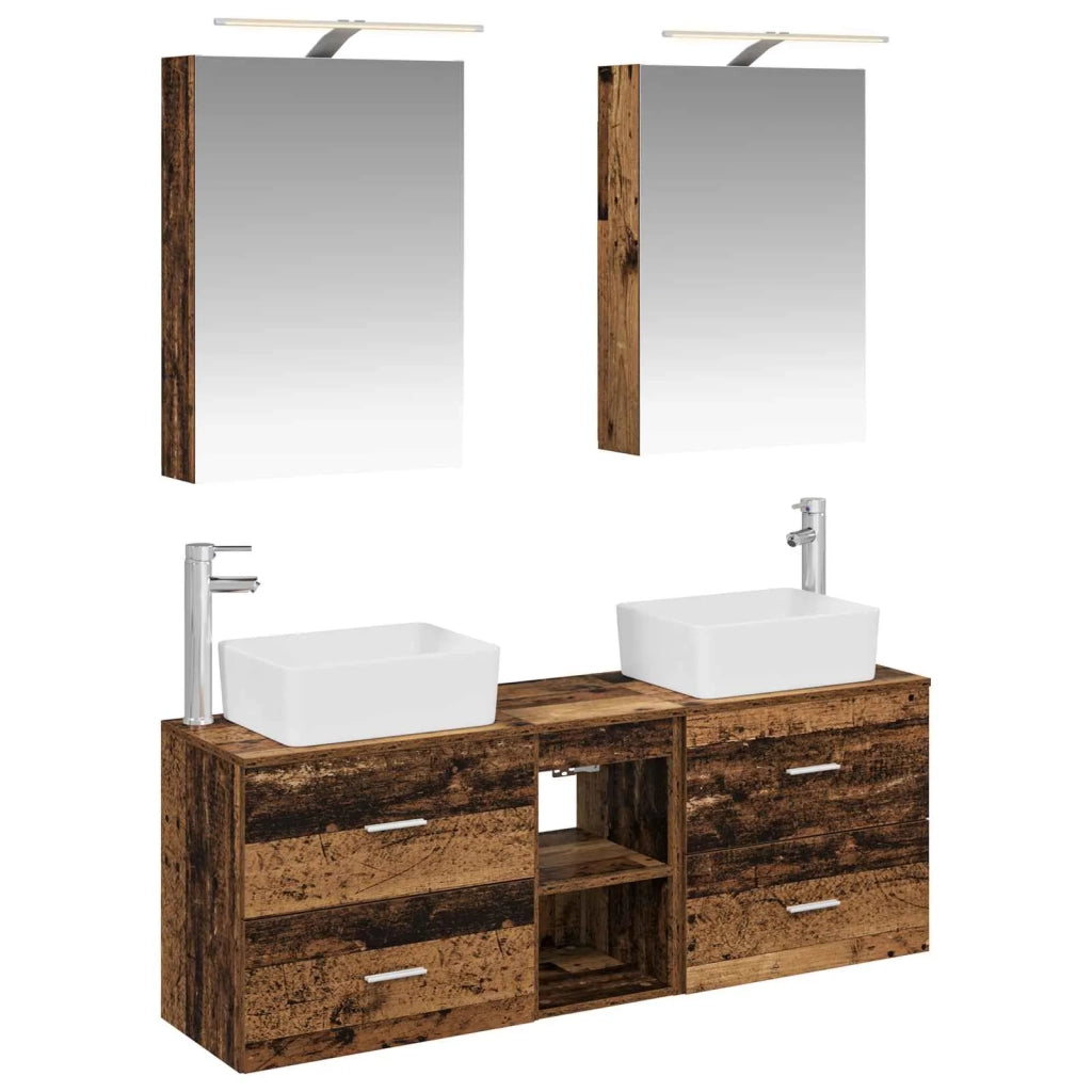 Set di mobili per il bagno 5 pcs Legno antico 3406837