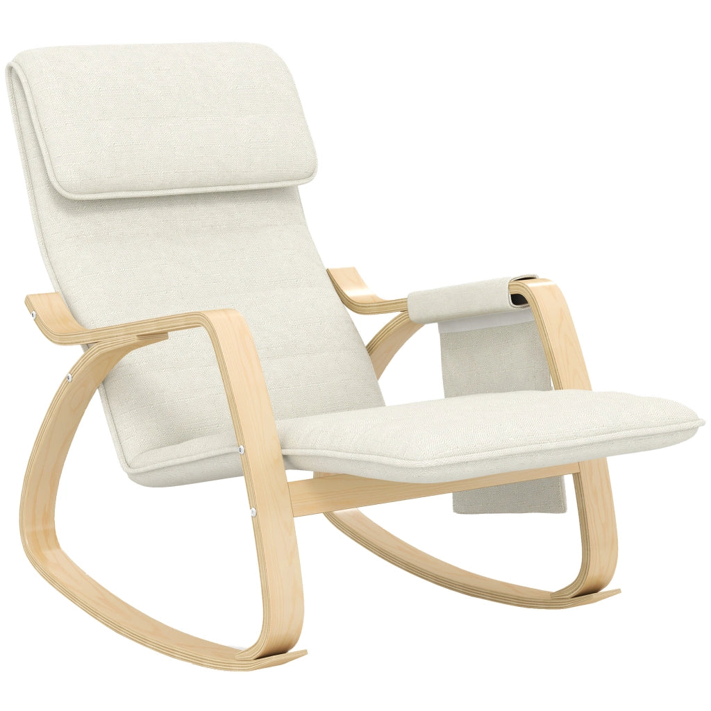 Poltrona Relax Dondolo Massaggiante con Poggiapiedi Regolabile ¨C Minimal ¨C Bianco Crema