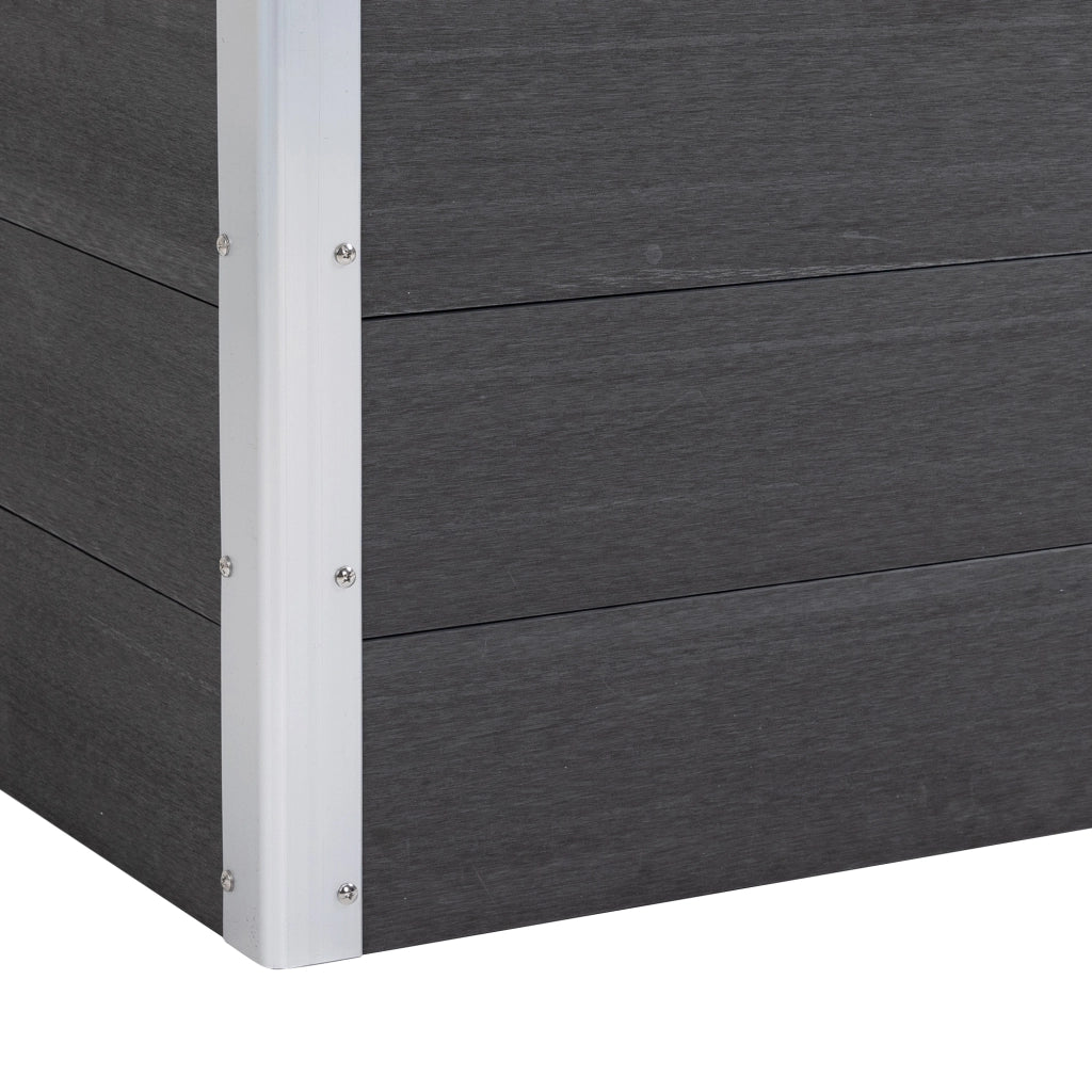 Fioriera rialzata in WPC e alluminio, senza fondo, grigio, 100x50x55,5 cm