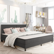 Letto a Molle Grigio in Tessuto 200x200 cm 287459