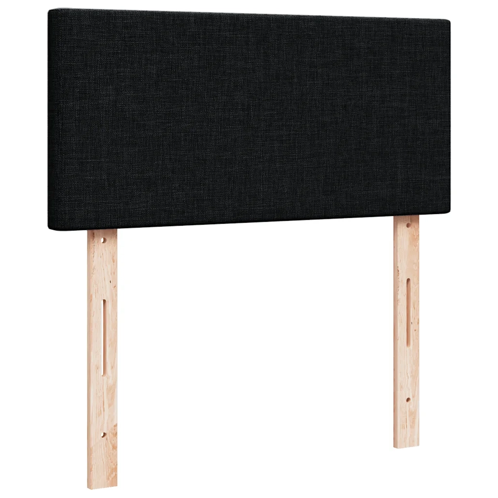Struttura Letto Pouf con Materasso Nero 90x190 cm in Tessuto 3311340