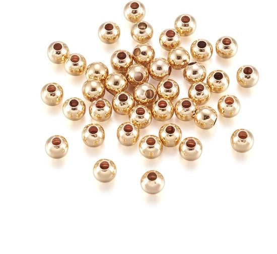 Supporti a distanza in oro 18K - Piccoli fermagli in ottone - Ideali per la creazione di gioielli - Color oro - Perfetti per bracciali - 50 pezzi