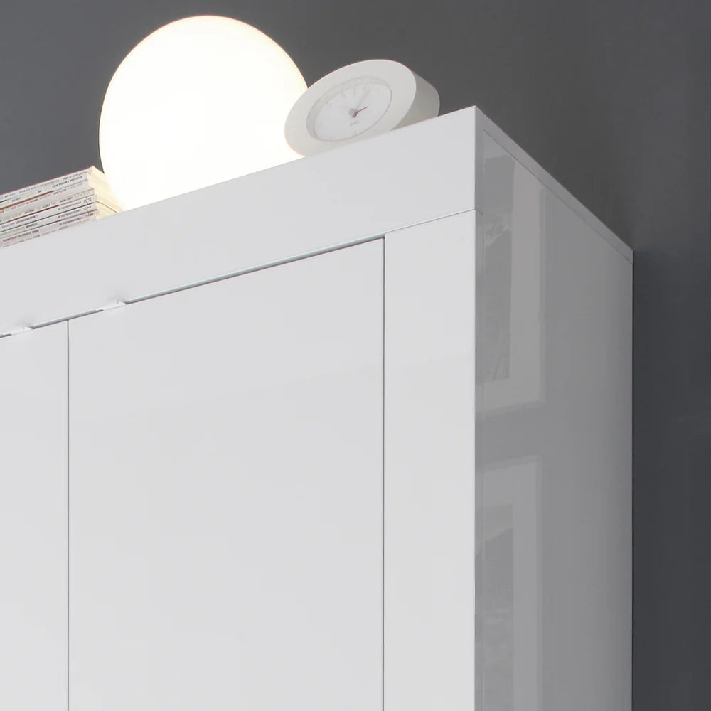 Mobile Contenitore a 4 ante Linea BASIC L 102 x H 162 x P 43, realizzato in legno 100% MADE IN ITALY, design moderno per cucina, sala da pranzo, soggiorno