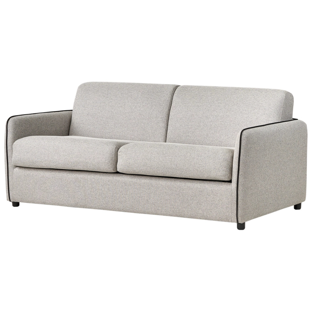 Divano letto in tessuto grigio imbottito a 2 posti trasformabile con gambe in plastica Soggiorno moderno minimalista