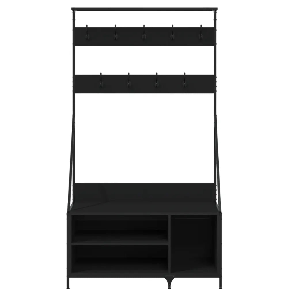Appendiabiti con Porta Scarpe Nero 100x41x184 cm 837867
