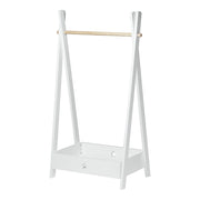 Stand Appendiabiti 'Laxe' per Cameretta a Misura di Bimbi - Bianco/Naturale [en.casa]