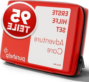 Kit di pronto soccorso per esterno – Compatto e leggero – 95 componenti per camminare, campeggiare e andare in bicicletta – Farmacia da viaggio per bambini