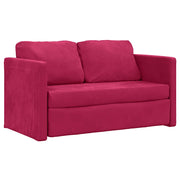 Divano letto | Sof¨¤ letto | Letto singolo da Terra 2 in 1 Rosso Vino 122x204x55cm Velluto