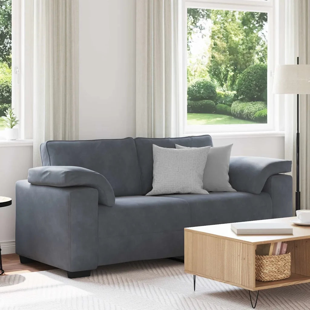Divano Divanetto Grigio Scuro 180x77x82 cm in Velluto 4105268